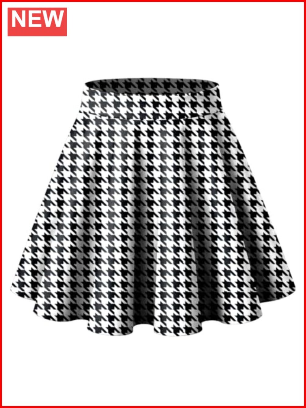 A-Line Pleated Mini Skater Skirt Stretchy High Waist Flared